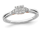 1/7 Carat (ctw) Lab-Grown Diamond (SI1-SI2-G-H-I) Cluster Ring in 14K White Gold (SIZE 7)